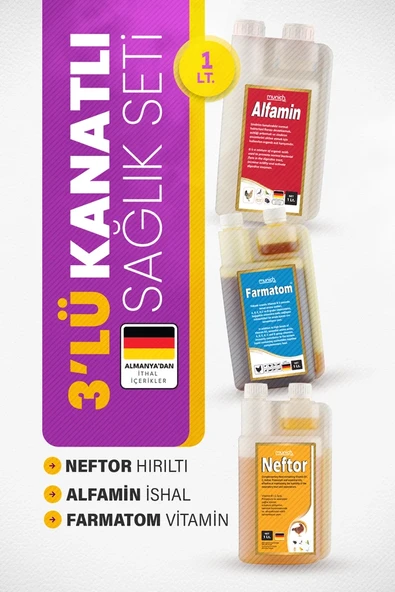 Munichvet 3lü Farmatom 1 Litre - Alfamin 1 Litre - Neftor 1 Litre