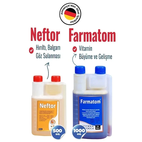 Munich Vet 2'li Set Farmatom Vitamin 1 L + Neftor Hırıltı 500 ML ürün görseli 1