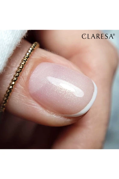 Claresa Kalıcı Oje French Time Yarı Şeffaf Parıltılı Açık Pembe 04 5gr - Resim 3