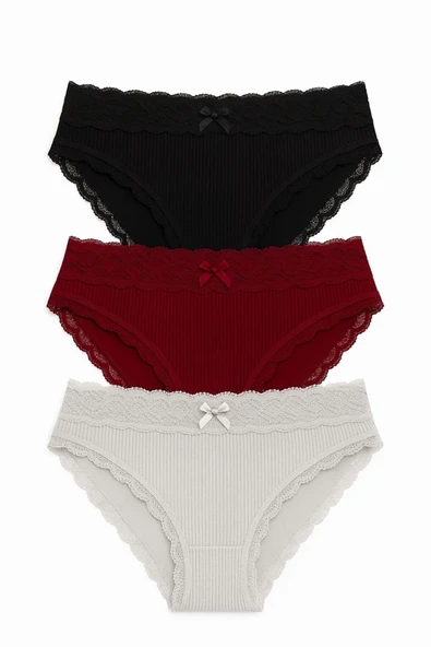 Beli Dantelli Bikini 3'lü Set ürün görseli