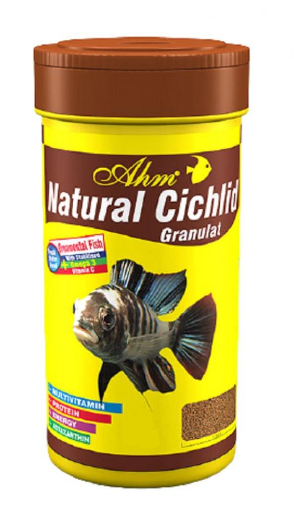 AHM Natural Cichlid Granulat Balık Yemi 250 ml