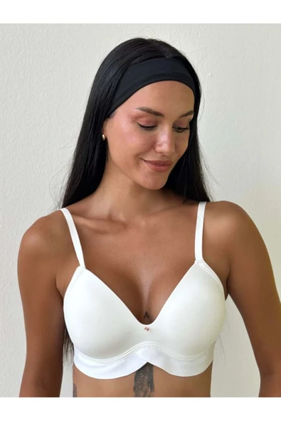 Lazer Kesim Hafif Destekli Ekru Sütyen – Konforlu ve Şık - Resim 3