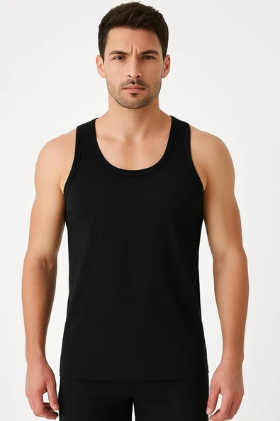 Erkek Pamuklu Atlet Siyah ürün görseli