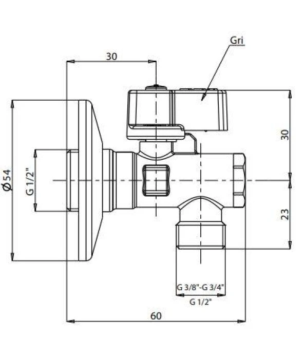 Eca 1/2 Filtreli Ara Musluk Kısa Tip 3/8 Çıkış Ağızlı (Rozet Dahil) 602111043 - 2