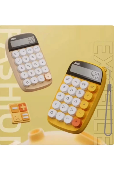 Sevimli Kare Tuşlu 10 Haneli Ldc Ekran Hesap Makinası Pembe - Resim 2