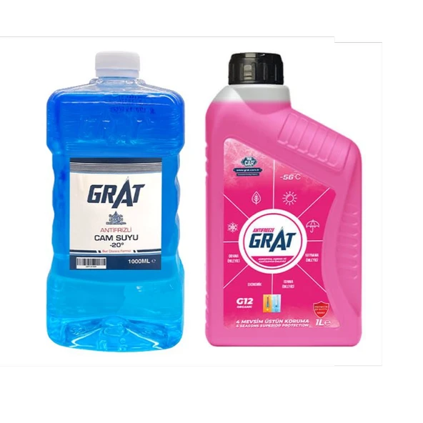 Organik Premium Kırmızı Antifriz 1 LT + Kışlık Cam Suyu Antifrizi 1 LT (-20°C) - Resim 2