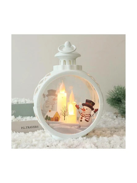 üç mumlu yılbaşı kardan adam kandil - Resim 2