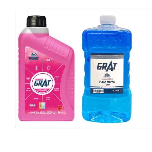 Organik Premium Kırmızı Antifriz 1 LT + Kışlık Cam Suyu Antifrizi 1 LT (-20°C) ürün görseli 1