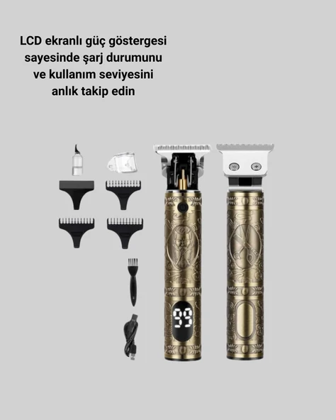 0.1 mm Hassas Kesim Tıraş Makinesi Şarjlı Metal Gövde - 3