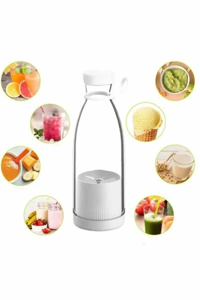 Taşınabilir Kablosuz Şarjlı Kişisel Smoothie El Blender Mini Meyve Sıkacağı - 3