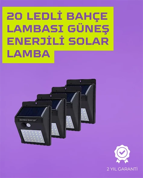 Güneş Enerjili Akıllı Duvar Lambası | PIR Sensörlü, Otomatik Aydınlatma, Dış Mekan İçin - 1