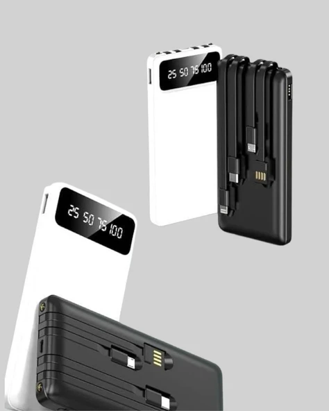 Kamp ve Seyahat İçin 20.000mAh LED Işıklı Hızlı Şarj Powerbank - 2