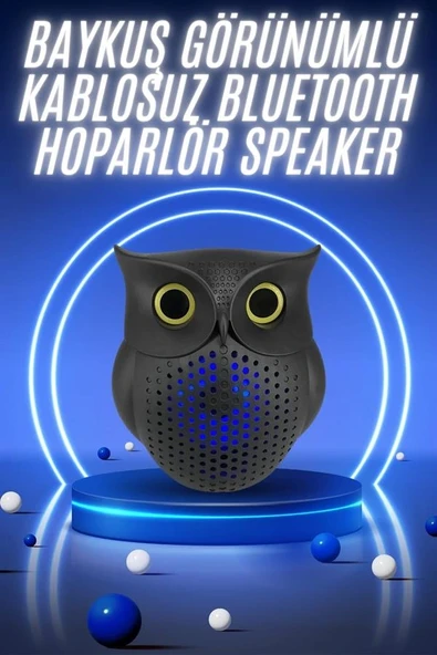 Müzik Çalar Bluetooth Hoparlör Speaker 5.0 Kablosuz Baykuş Görünümlü - Resim 2