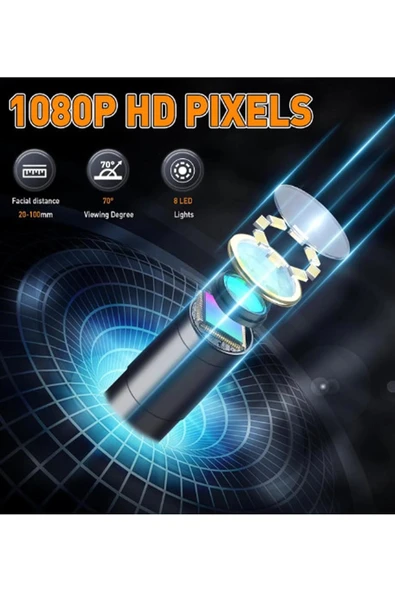 Monitörlü Çift Kameralı 10 Mt Sert Kablo Yılan Endoskop Kamera 8 Mm 4.3 Inc - 4