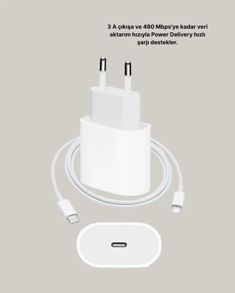 Yeni Nesil 20W USB-C Hızlı Şarj Cihazı iOS Tam Uyumlu - 4