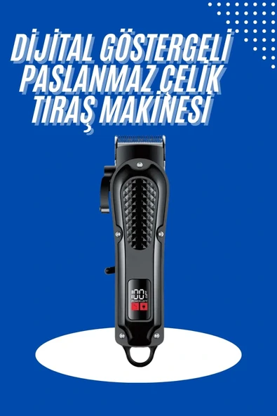 Profesyonel Saç Kesme Aleti Dijital Saç Sakal Tıraş Makinesi Uzun Ömürlü ürün görseli 1