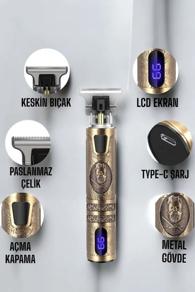 Çizik Tıraş Makinesi Şarjlı Paslanmaz Çelik lı Uzun Ömürlü - Resim 3