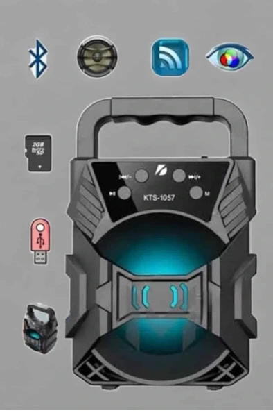 Yüksek Performanslı Bluetooth Hoparlör Kablosuz Taşınabilir - Resim 2