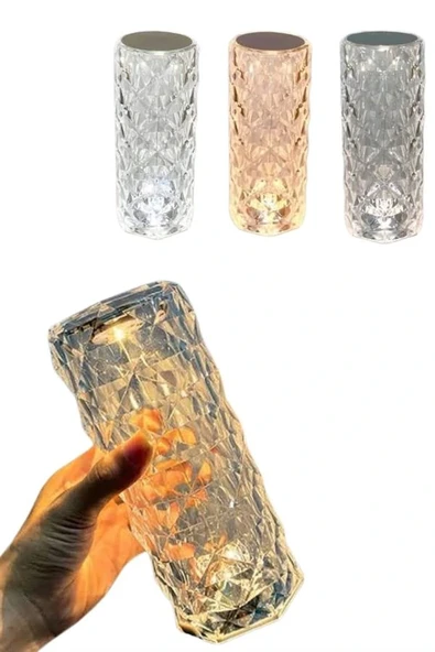 Yeni Nesil Modern Kristal Masa ve Gece Lambası Dokunmatik Renk Değiştirebilen - 5