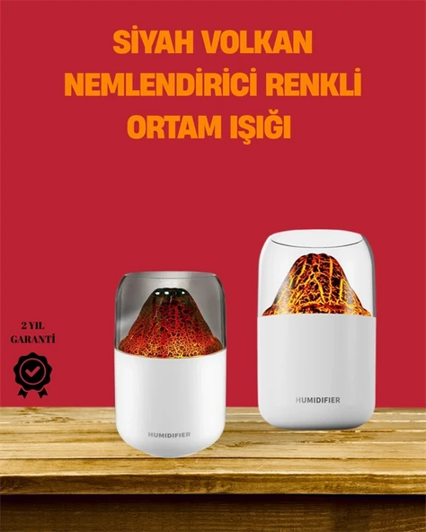 Alev Efektli Ultrasonik Difüzör – Sessiz Çalışma