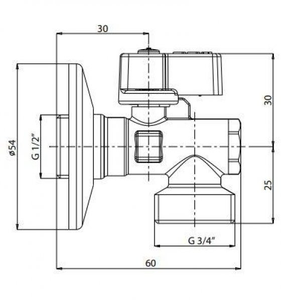 Eca 1/2 Filtreli Çamaşır-Bulaşık Makinası Musluğu 3/4 Çıkış Ağızlı (Rozet Dahil) 602111059 - 2