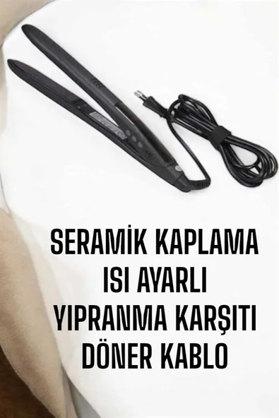Saç Düzleştirici Isı Ayarlı Döner Kablo Yıpranma Karşıtı - 3