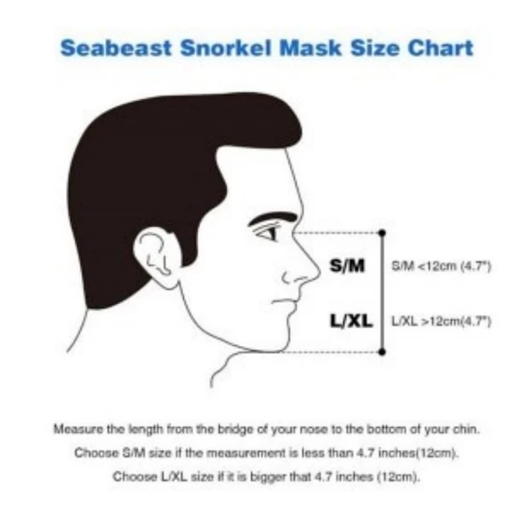 Tam Yüz Dalış Maskesi Şnorkel, Full Face Deniz Maskesi 180° Panoramik Görüş - 8