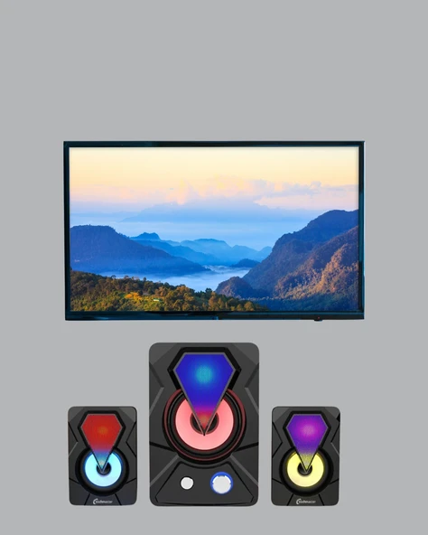 2.1 Kanal RGB LED Oyun Hoparlörü Subwoofer Destekli - Resim 5