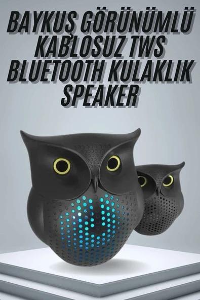 TWS Bluetooth Hoparlör Baykuş Tasarımlı Taşınabilir RGB Işıklı Uzun Pil Ömrü ürün görseli 1