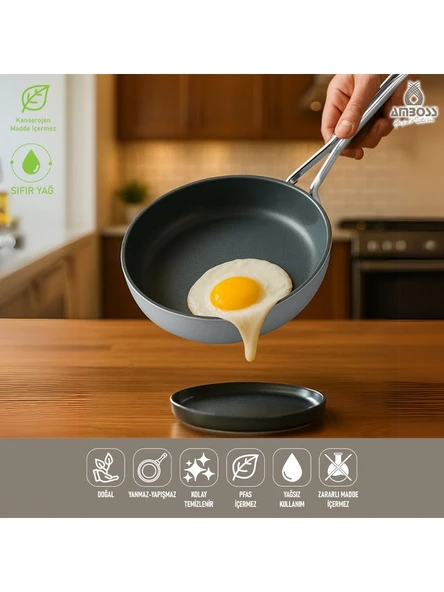Amboss Amboss Sera Nova Gri 26 cm Seramik Tava - 5