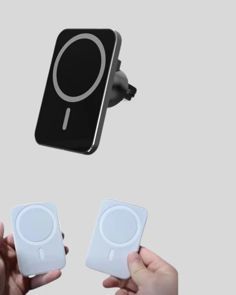 360° Döner Başlıklı MagSafe Araç Telefon Tutucu Hızlı Şarjlı - 5