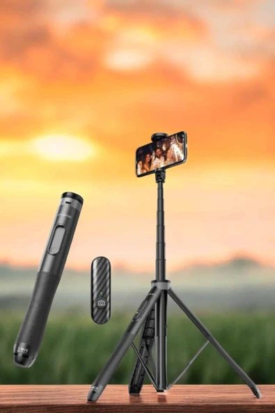 Kumandalı Tripod Telefon Tutucu Selfie Çubuğu 360 Derece Dönebilen - 4