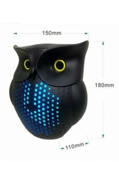 Baykuş Görünümlü Işıklı Bluetooth Speaker Bluetooth Hoparlör - Resim 3