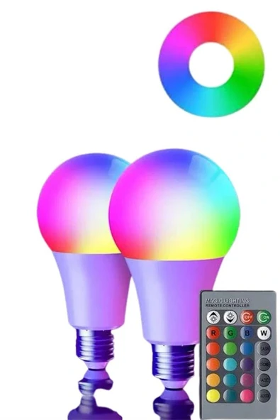Akıllı RGB Led Ampul Led Uzaktan Kumandalı Renk Değiştiren Ampul - 3
