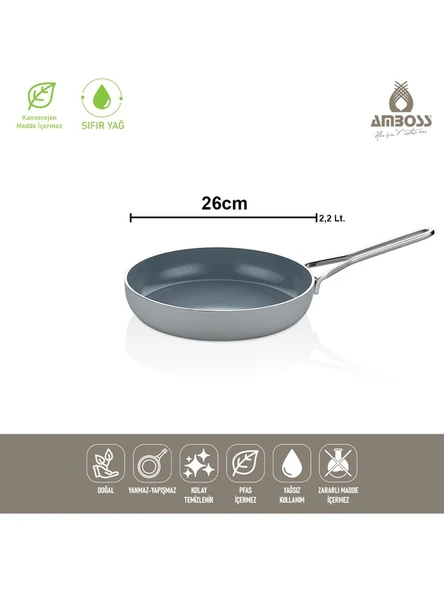 Amboss Amboss Sera Nova Gri 26 cm Seramik Tava - 2