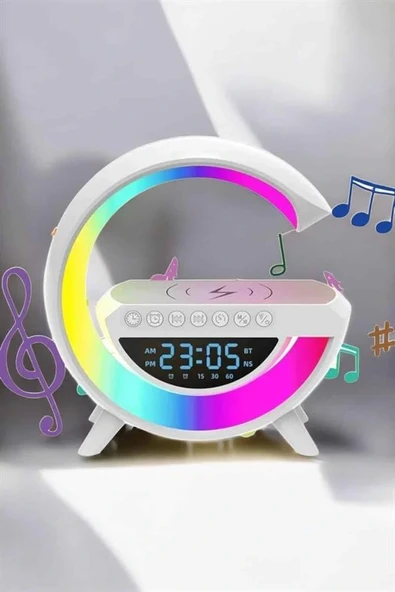 Android Uyumlu Akıllı Bluetooth Hoparlör Kablosuz Şarj Cihazı Standı - Resim 3