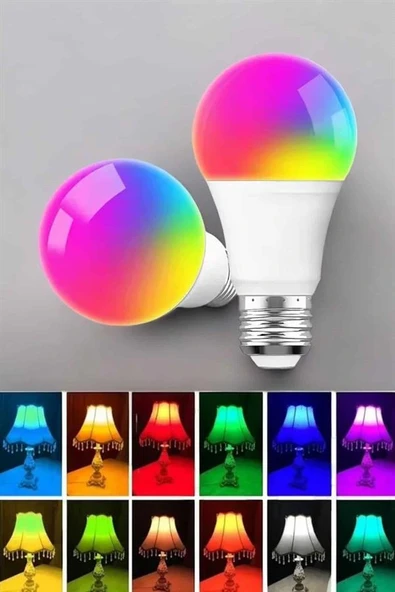 Led Ampul Enerji Dostu RGB Işıklı 100W Led Işık - 1