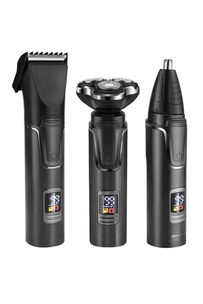 Yüksek Performanslı 3 Başlıklı Profesyonel Şarjlı Islak ve Kuru Kullanıma Uygun - Resim 3