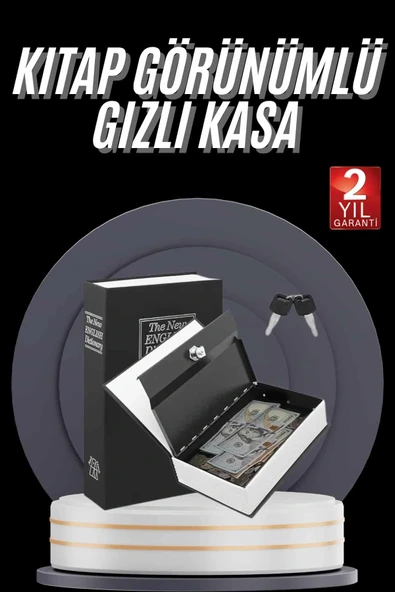 Gizli Kasa Kilitli Sözlük Görünümlü 18cm Gizli Kasa Büyük Boy Anahtarlı - 1