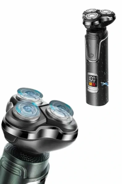 Tıraş Makinesi Profesyonel 3in1 Dijital Göstergeli 3 Başlıklı Erkek Bakım - Resim 5