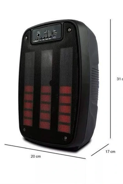 Taşınabilir 6.5 inç LED Bluetooth Kareoke Hoparlör RGB Işıklı Radyolu - Resim 5