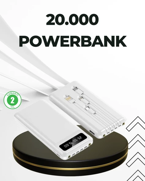 20.000mAh Taşınabilir Powerbank PD Teknolojili Çift USB Çıkışlı - 1