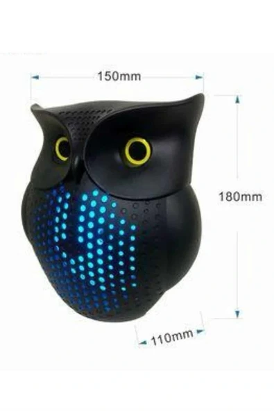 Baykuş Görünümlü Işıklı Bluetooth Speaker Bluetooth Hoparlör - Resim 3