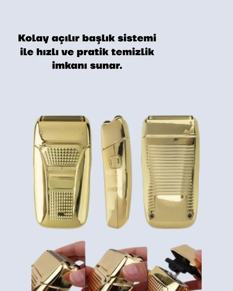 Altın Kaplama Kablolu Erkek Tıraş Makinesi Favori Aparatlı - 2