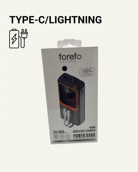 Dijital Ekranlı 20.000 mAh Powerbank | 22.5W Hızlı Şarj + Çoklu Bağlantı Seçeneği - 3