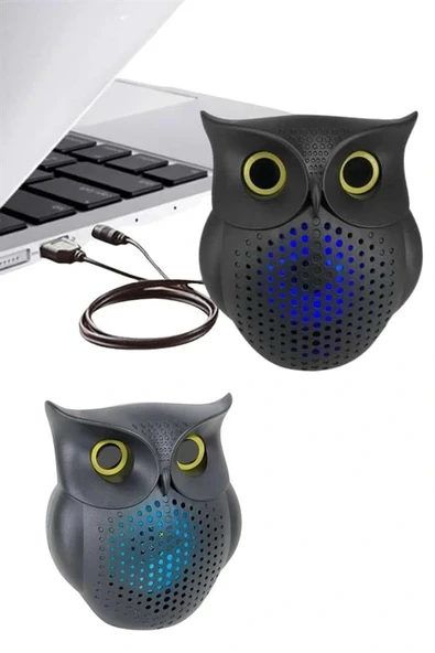 Baykuş Görünümlü Işıklı Bluetooth Speaker Bluetooth Hoparlör - Resim 4