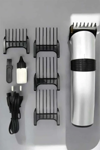 4 Taraklı Profesyonel Şarjlı Saç ve Sakal Kesme Tıraş Makinesi Seti ürün görseli 1
