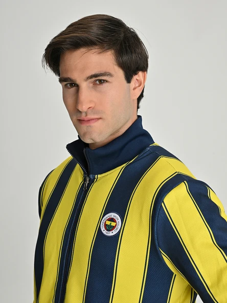 Fenerbahçe S.K. 25/26 Tribün Çubuklu Çift Taraflı Erkek Peluş Ceket - 6