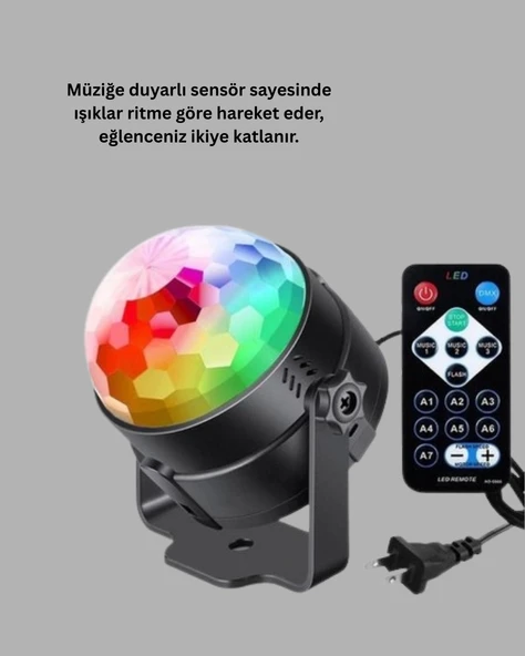 Ses Duyarlı Mini Disko Küre Lamba - 4