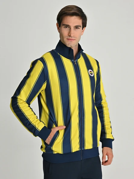 Fenerbahçe S.K. 25/26 Tribün Çubuklu Çift Taraflı Erkek Peluş Ceket - 5